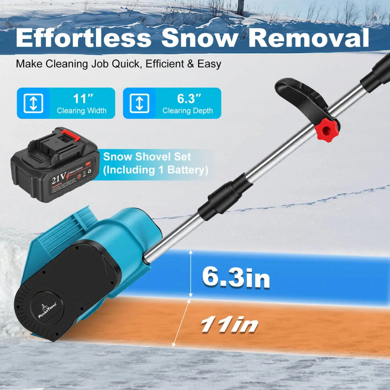 Cordless Snow Shovel & Battery Set Cirexo