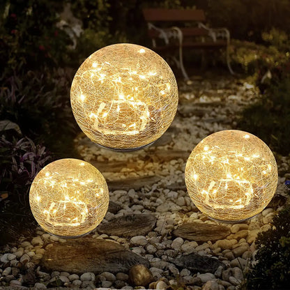 Garden Glow Solar Crackle Sphere Cirexo