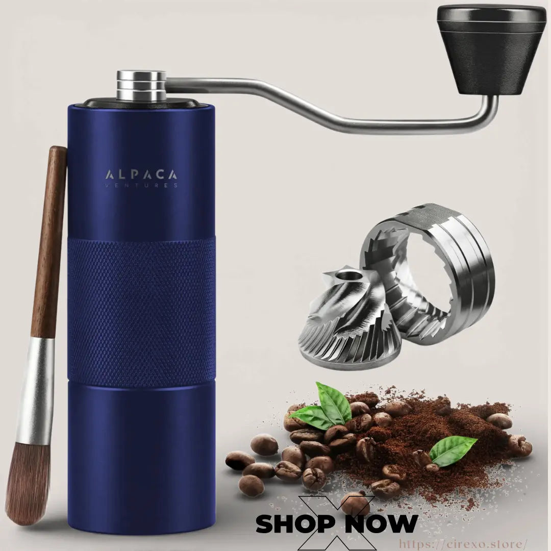 Blue Stainless Manual Coffee Grinder Cirexo