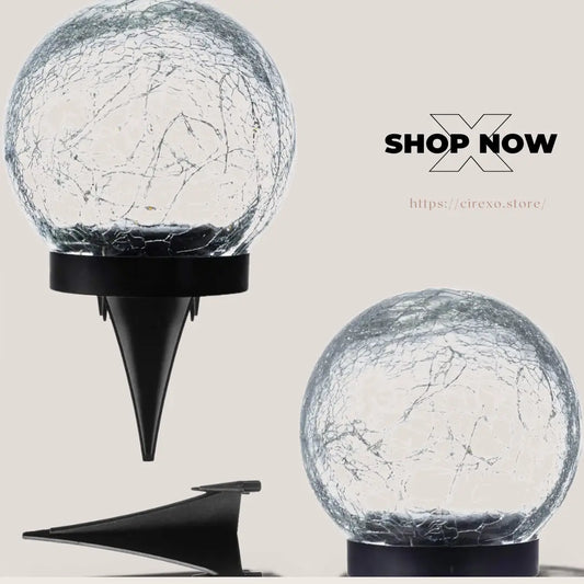 Garden Glow Solar Crackle Sphere Cirexo