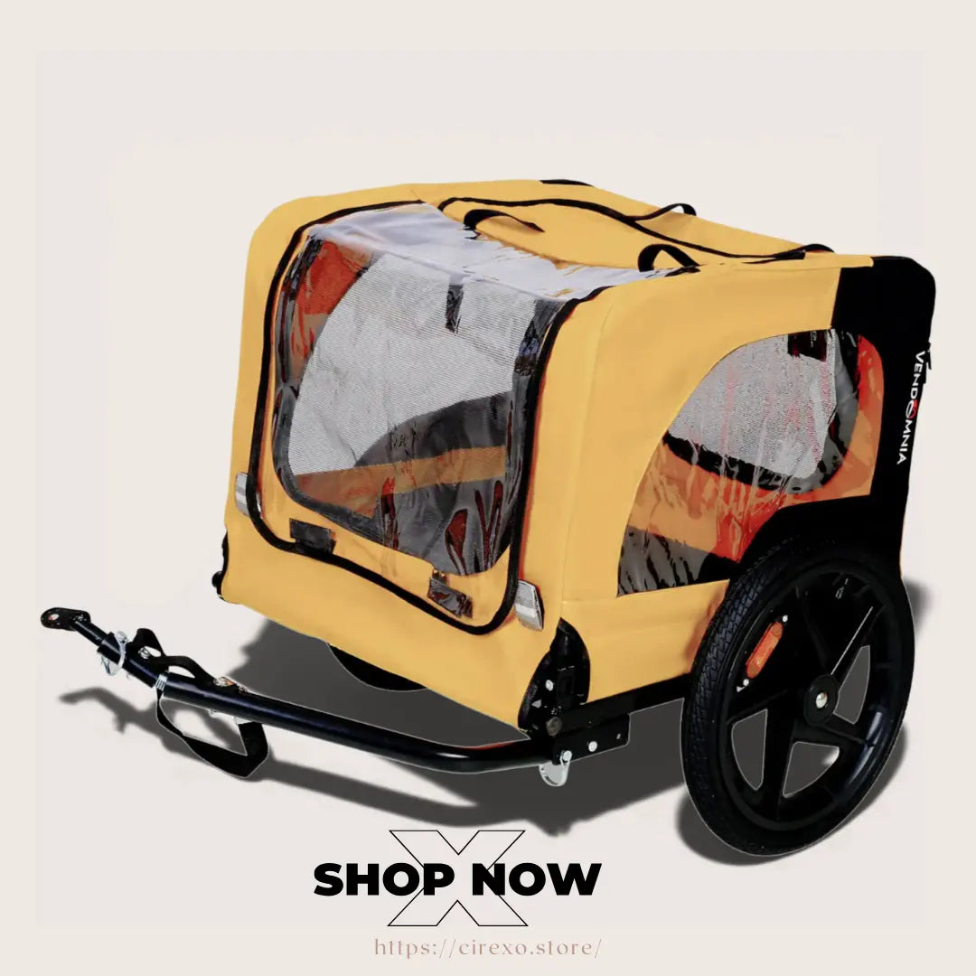 Yellow Foldable Dog Stroller & Bike Trailer Cirexo