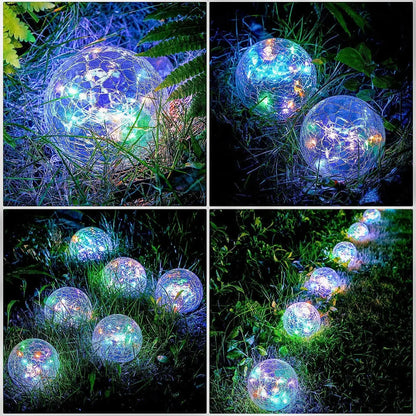 Garden Glow Solar Crackle Sphere Cirexo